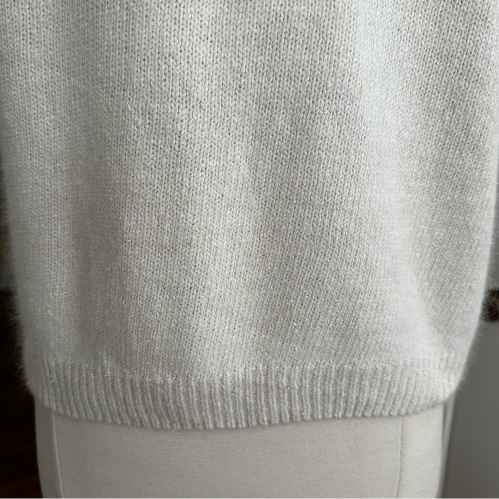 Vintage Silk Angora Floral Embroidered Short Sleeve Sweater Cottagecore Girly M - Picture 8 of 13